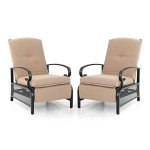 Adjustable Outdoor Recliner Chairs Set of 2