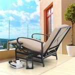 Adjustable Outdoor Recliner Chairs Set of 2