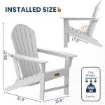 SERWALL White Weather Resistant Adirondack Chair