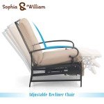 Adjustable Outdoor Recliner Chairs Set of 2