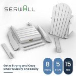 SERWALL White Weather Resistant Adirondack Chair
