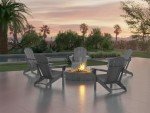 Folding Adirondack Chair with Cup Holder - Grey