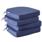 Navy Blue Waterproof Patio Chair Cushions Set of 4