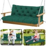 Dark Green Outdoor Swing Cushions for 2-3 Seat