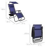 Navy Blue Zero Gravity Outdoor Recliner Chair