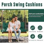 Dark Green Outdoor Swing Cushions for 2-3 Seat