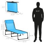Outsunny Folding Chaise Lounge Chair - Blue