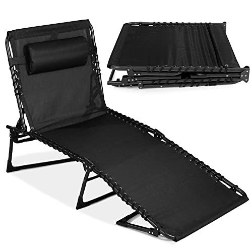 Portable Outdoor Chaise Lounge Chair with 8 Positions