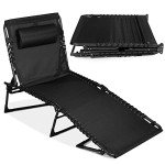 Portable Outdoor Chaise Lounge Chair with 8 Positions