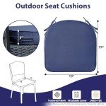 Navy Blue Waterproof Patio Chair Cushions Set of 4
