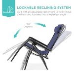 Navy Blue Zero Gravity Outdoor Recliner Chair