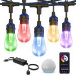 Smart 98Ft RGBW Waterproof Patio String Lights