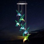 Solar Hummingbird Wind Chime for Outdoor Decor