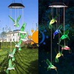 Solar Hummingbird Wind Chime for Outdoor Decor