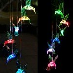 Solar Hummingbird Wind Chime for Outdoor Decor