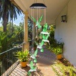 Solar Hummingbird Wind Chime for Outdoor Decor