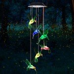 Solar Hummingbird Wind Chime for Outdoor Decor