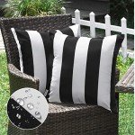 Set of 2 Waterproof Striped Outdoor Pillow Covers