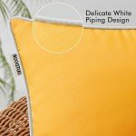 Set of 2 Yellow Outdoor Pillow Covers, 18x18 Inch