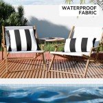 Set of 2 Waterproof Striped Outdoor Pillow Covers
