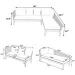 L-Shaped Patio Sofa with Removable Cushions, Grey