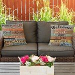 Porch Rules Decorative Outdoor Pillow Covers - 18x18 Inch
