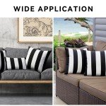 Set of 2 Waterproof Striped Outdoor Pillow Covers