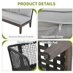 L-Shaped Patio Sofa with Removable Cushions, Grey
