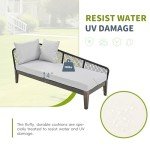 L-Shaped Patio Sofa with Removable Cushions, Grey