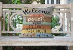 Porch Rules Decorative Outdoor Pillow Covers - 18x18 Inch