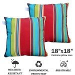 Striped Outdoor Throw Pillows – Set of 2