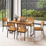 Tangkula 7-Piece Outdoor Dining Set with Umbrella Hole