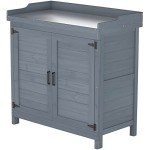 Wooden Outdoor Storage Cabinet with Potting Benches