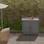 Wooden Outdoor Storage Cabinet with Potting Benches