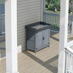 Wooden Outdoor Storage Cabinet with Potting Benches
