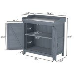 Wooden Outdoor Storage Cabinet with Potting Benches