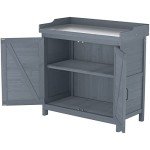 Wooden Outdoor Storage Cabinet with Potting Benches