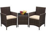 3-Piece Brown and Beige Patio Furniture Set