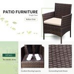3-Piece Brown and Beige Patio Furniture Set