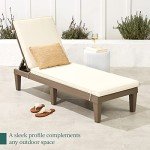 Outdoor Adjustable Lounge Chair with Cushion - Brown/Ivory