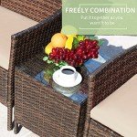 3-Piece Brown and Beige Patio Furniture Set