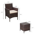 3-Piece Brown and Beige Patio Furniture Set