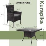 15-Piece Wicker Outdoor Dining Set with Umbrella Hole