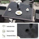 15-Piece Wicker Outdoor Dining Set with Umbrella Hole