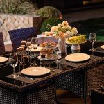 15-Piece Wicker Outdoor Dining Set with Umbrella Hole