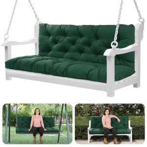 Waterproof 5" Thick Porch Swing Cushions, 3 Seater