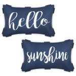 Navy Blue Waterproof Outdoor Pillow Covers - Set of 2