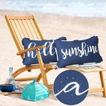 Navy Blue Waterproof Outdoor Pillow Covers - Set of 2