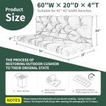 Waterproof 5" Thick Porch Swing Cushions, 3 Seater