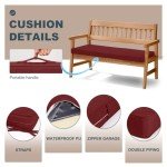 Custom Waterproof Outdoor Bench Cushion with Handles